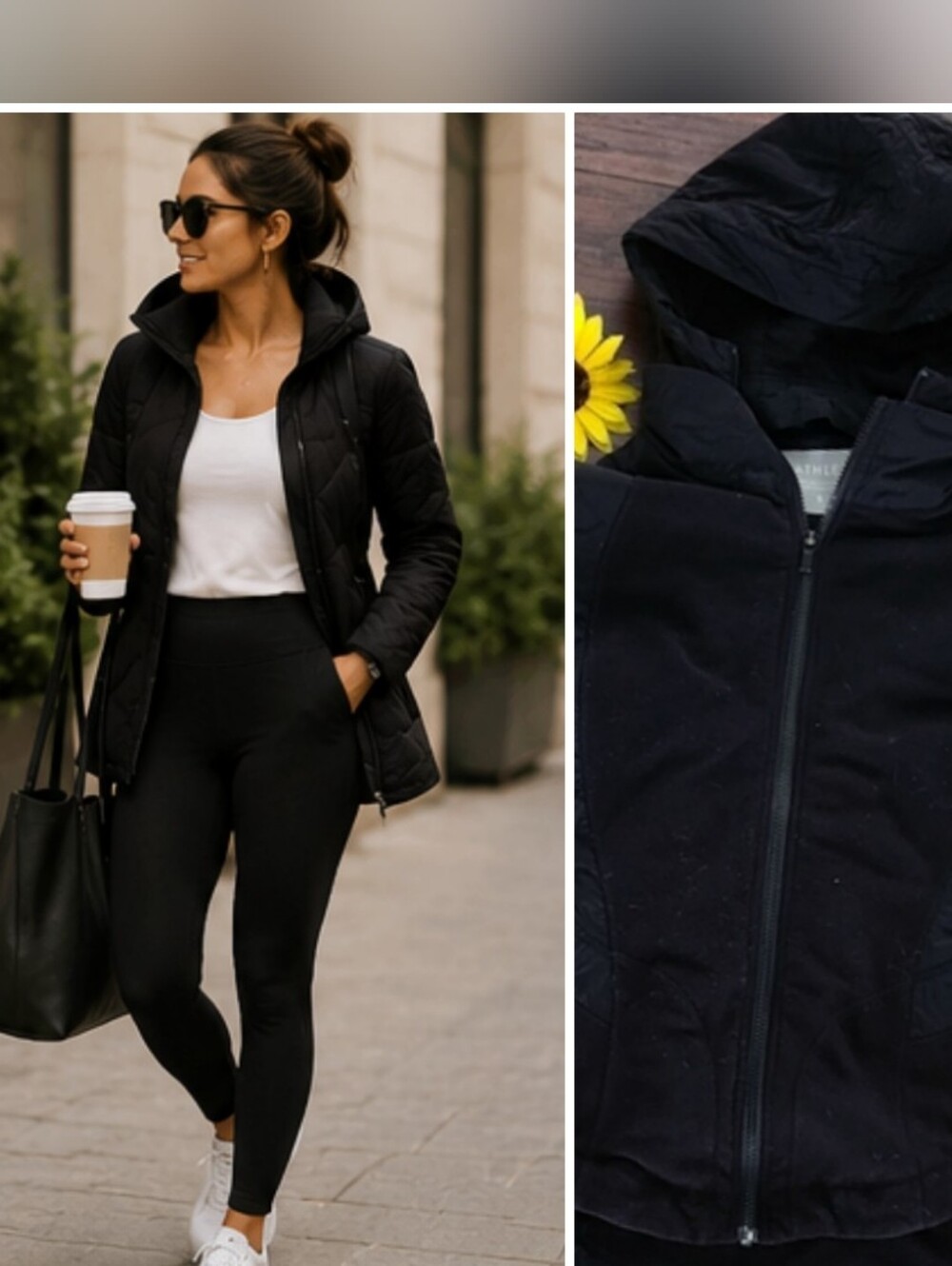 Athleta Women's Black Quilted Jacket Size S